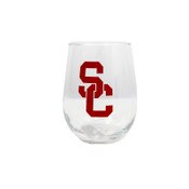 USC Trojans SC Interlock White Stemless Wine Glass